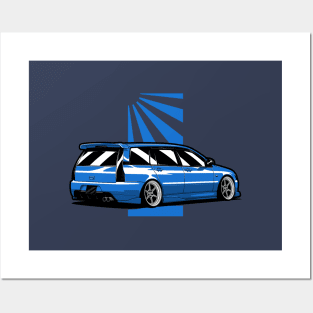 Blue Lancer Evo Wagon Posters and Art